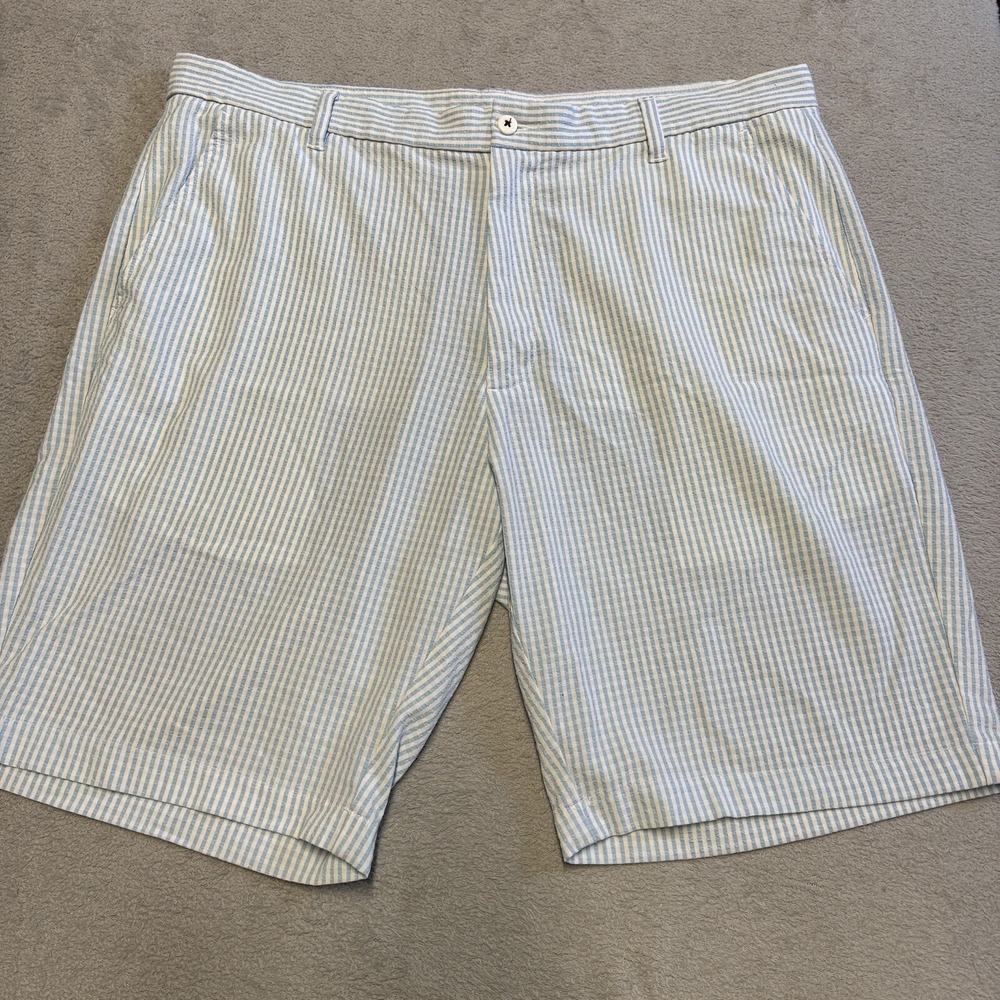FootJoy Shorts Mens 40 Blue‎ Striped Seersucker Performance Chino Golf Stretch